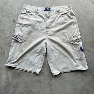 Vintage wu wear 90's beige cargo‎ shorts super comfortable baggy fit